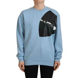 Philippe Model Light Blue Logo Printed Long Sleeves Women's Sweater